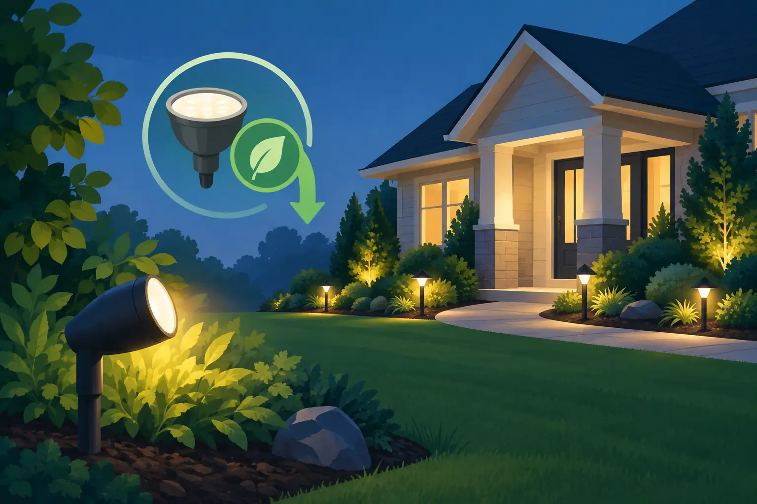 LED Landscape Lighting Energy Savings at Home